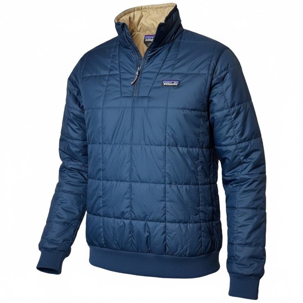 Patagonia Box Quilted Pullover Men’s L Quarter 1/4 Zip Insulated Tidepool Blue